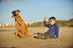 Child and German Boxer