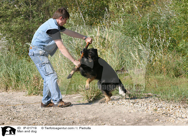 Mann spielt mit Hund / Man and dog / IP-01719