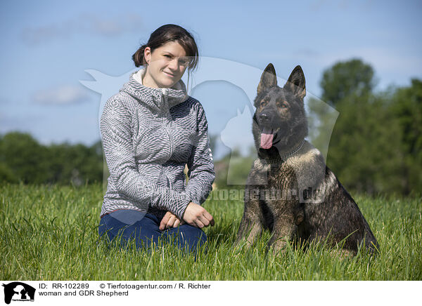 woman and GDR Shepherd / RR-102289