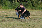 man with his dog