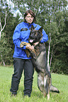 woman with German Shepherd