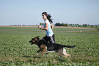 jogger with German Shepherd