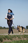 jogger with German Shepherd