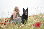 woman with German Shepherd Dog
