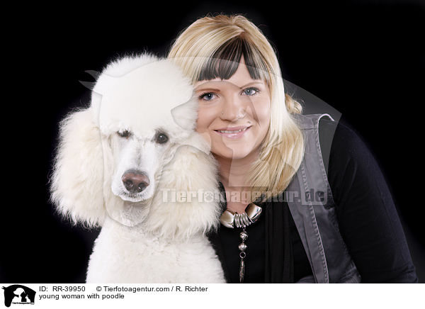 young woman with poodle / RR-39950