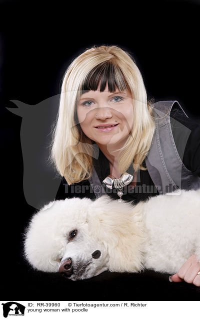 young woman with poodle / RR-39960