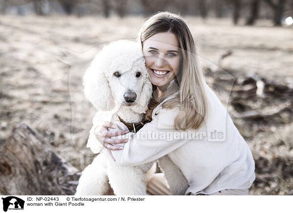 woman with Giant Poodle / NP-02443