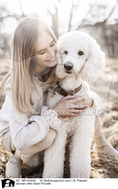 Frau mit Gropudel / woman with Giant Poodle / NP-02445
