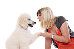 woman with standard poodle