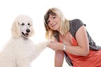 woman with standard poodle