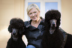 woman with Giant Poodles