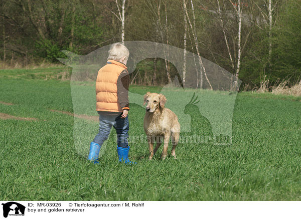 Junge und Golden Retriever / boy and golden retriever / MR-03926