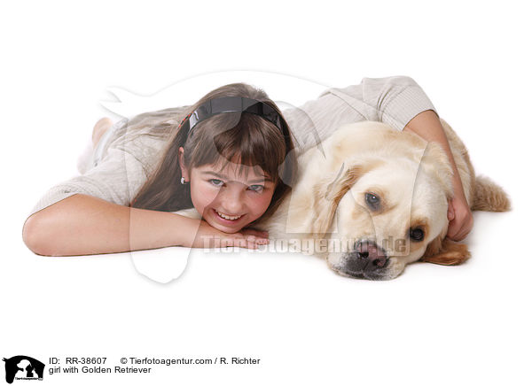 M�dchen mit Golden Retriever / girl with Golden Retriever / RR-38607