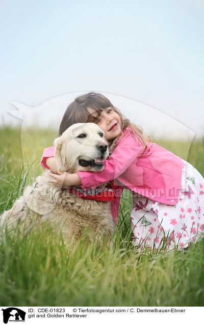 Mdchen und Golden Retriever / girl and Golden Retriever / CDE-01823