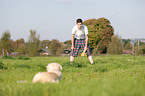 man and Golden Retriever