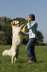 girl and Golden Retriever