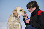 girl and Golden Retriever