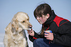 girl and Golden Retriever