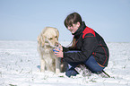 girl and Golden Retriever