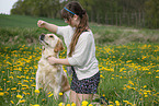 girl with Golden Retriever