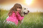 girl and Golden Retriever