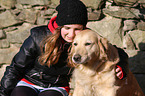 woman and Golden Retriever