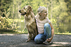 girl and Golden Retriever