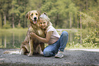 girl and Golden Retriever