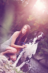 woman and Great Dane