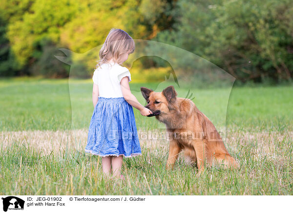 Mdchen mit Harzer Fuchs / girl with Harz Fox / JEG-01902