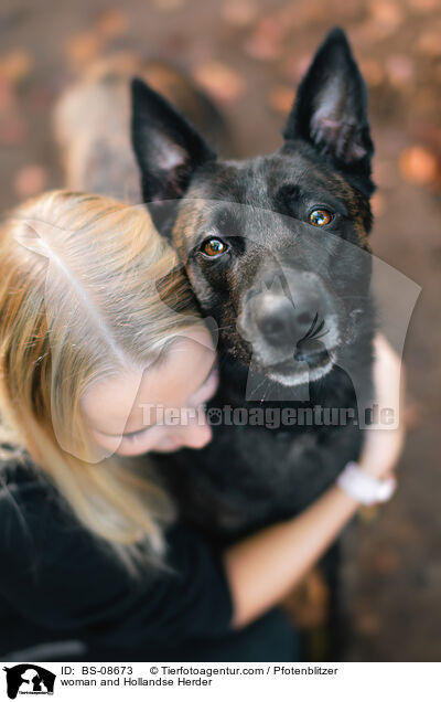 Frau und Hollandse Herder / woman and Hollandse Herder / BS-08673
