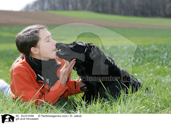 Mdchen und Hovawart / girl and Hovawart / DJ-01058