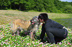 woman and Irish Wolfhound