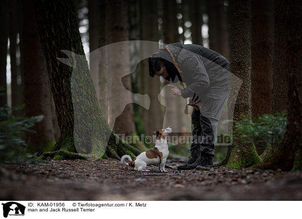 Mann und Jack Russell Terrier / man and Jack Russell Terrier / KAM-01956