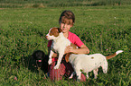girl with Jack Russell Terrier and Labrador Retriever