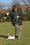 woman with Jack Russell Terrier Puppy