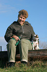 woman with Jack Russell Terrier Puppy