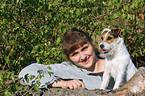 woman with Jack Russell Terrier