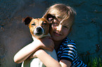girl and Jack Russell Terrier