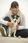 woman and Jack Russell Terrier