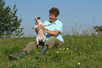 woman wit Jack Russell Terrier