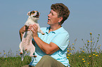 woman wit Jack Russell Terrier