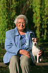 woman and Jack Russell Terrier