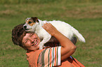 woman with Jack Russell Terrier