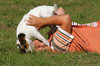 woman with Jack Russell Terrier