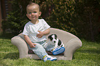 Child and Jack Russell Terrier Puppy