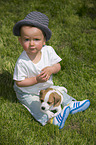 Child and Jack Russell Terrier Puppy