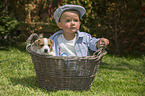 Child and Jack Russell Terrier Puppy