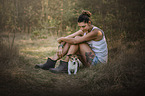 woman with Jack Russell Terrier
