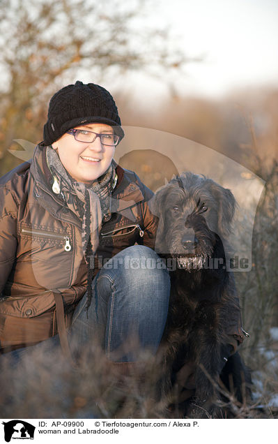 woman and Labradoodle / AP-09900